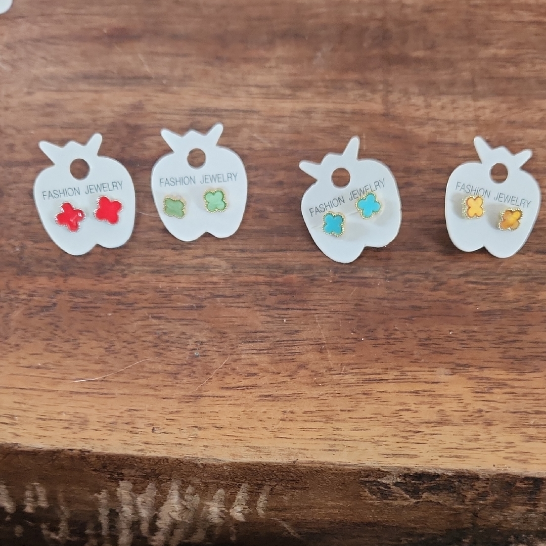 Fashion Jewelry Kids Apple Earrings - Red Green Yellow Blue 8$